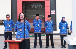 Kepala Dinas PMD Kabupaten Blora, Yayuk Windrati ketika menyampaikan sambutannya. (Jateng Memanggil/Ist) 